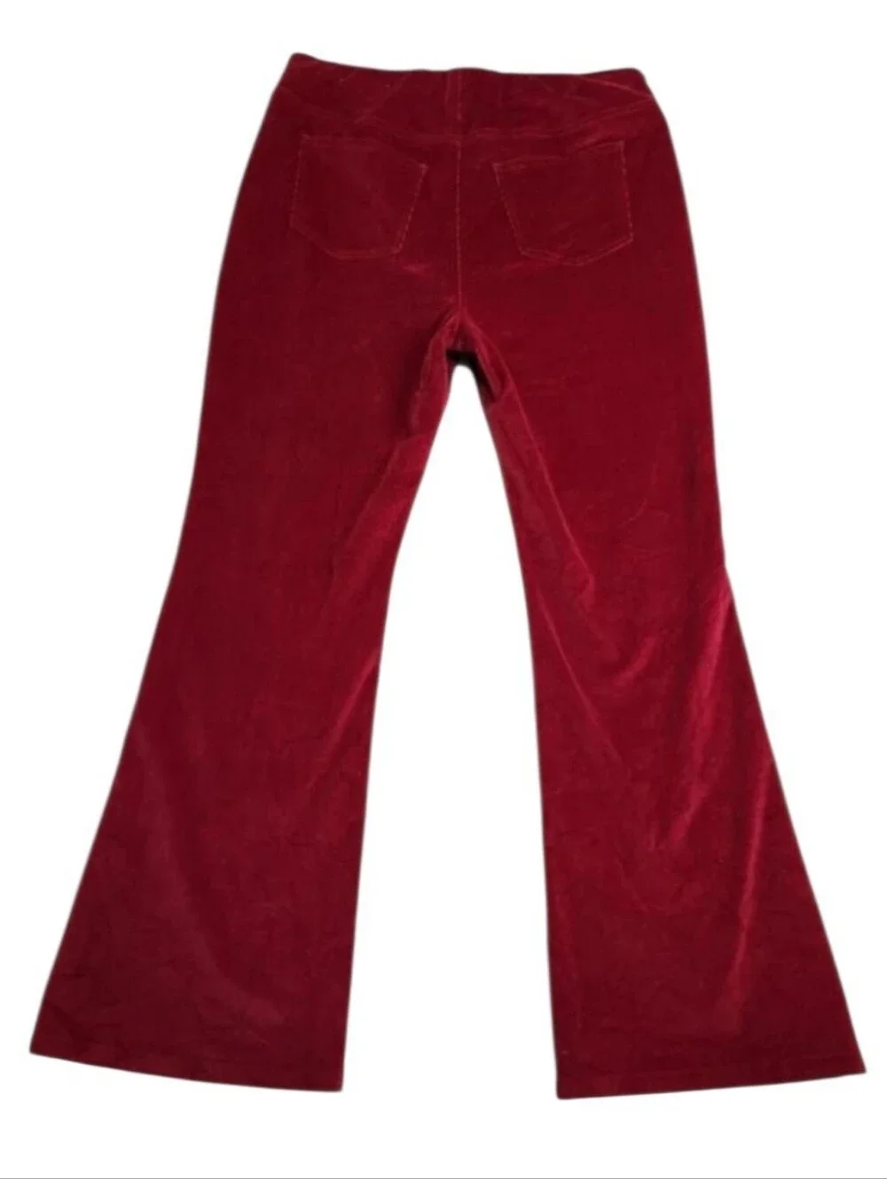 Soft Surroundings Corduroy Pull On Flare Pants Red Petite Medium